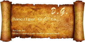 Dancziger Gréta névjegykártya